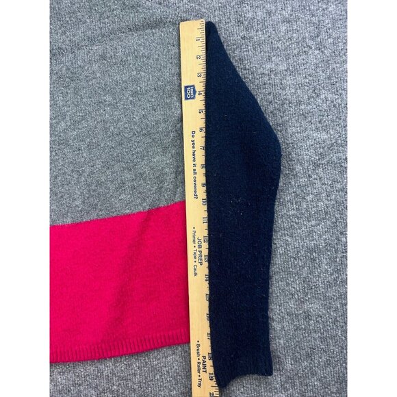 C&C california Turtleneck Wool Sweater Women's XS Gray Pink Colorblock Pullover - Picture 4 of 8